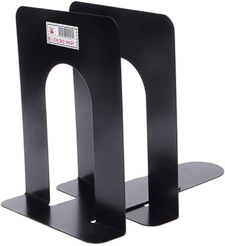 Huiouer Simple Style Metal Bookends Iron Support Holder Nonskid Desk Stands for Books