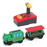 Remote Control Train Electric Magnetic Locomotive Train Toy Sets Compatible with Wooden Track for Kids Toddler Boys and Girls