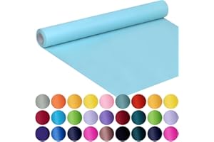SMART&CASUAL 17.8" x 760" (63') Light Blue Kraft Craft Paper Roll for Gift Wrapping Bulletin Board Bouquet Flower Art Packing