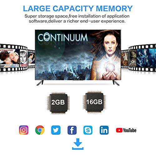Android 7.1 TV Box,Dolamee 2GB RAM 16GB ROM Mini TV Box Amlogic S905W Quad-Core 64Bit Support 4K Ultra HD/ 3D/ H.265/2.4GHz WiFi/ BT4.0 Media Player