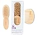 Rhoost Natural Bamboo Wooden Hair Brush and Comb Set. Suitable for Newborns, Infant & Toddlers. Soft Gentle Bristles for Cradle Cap