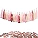 Tissue Paper Tassels Party Garland, 20pcs Rose Gold Foil Pink Blush Yellow Tassel 10g Rose Gold Confetti Gift for Baby Girl Showers Birthday Weddings Bridal Shower Decorations