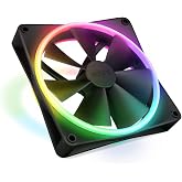 NZXT F140 RGB Duo - 140mm Dual-Sided RGB PC Case Fan - Black | 140mm dual-sided RGB fan with 20 addressable LEDs. Balanced ai