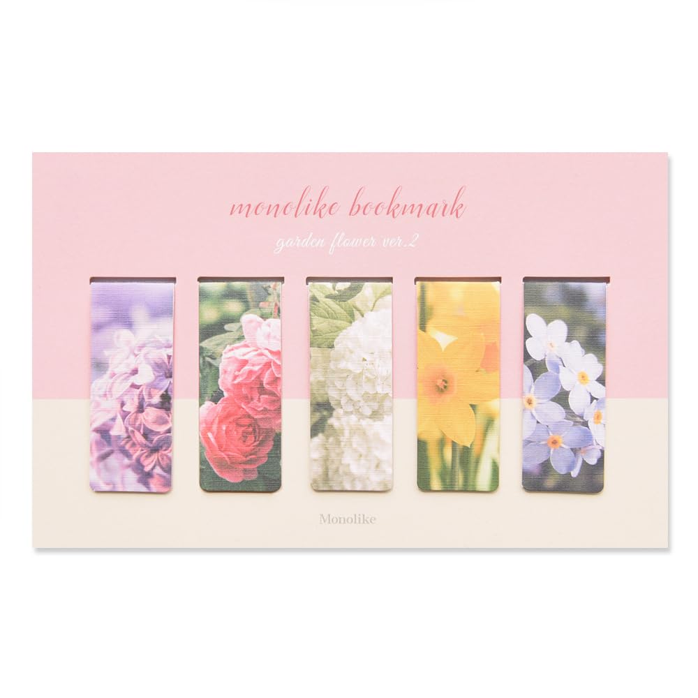 Monolike Magnetic Bookmarks Garden Flower ver.2, Set of 5