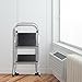 Delxo Lightweight Aluminum 2 Step Ladder Step Stool Single-Hand Carry Ladder with Handgrip Anti-Slip Sturdy and Wide Pedal Multi-Use for Household and Office Portable Step Stool 300lbs