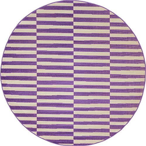 A2Z Rug Modern Caen Collection Rugs Purple 5' -Feet-Round Area rug