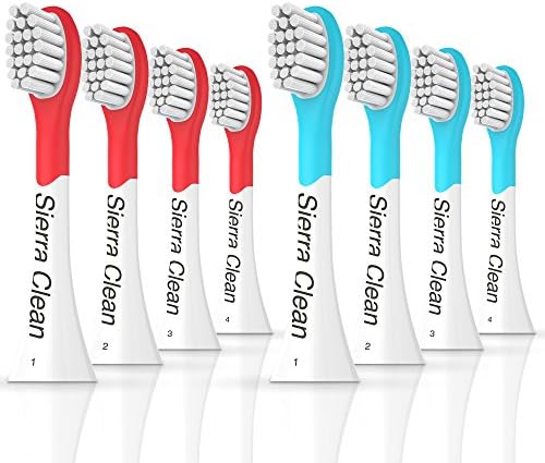 Sierra Clean Replacement Toothbrush Heads for Philips Sonicare Kids, HX6032/94, 8-pk Compact Age 3 and up