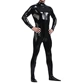 Seeksmile Unisex Metallic Bodysuit Zentai without Hood Adult Shiny One Piece Spandex Body Suit Halloween Costume