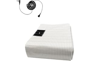 EOHELGRO Grounding Sheets for Bed King Size, Conductive Grounding Flat Sheet with Silver Fiber & Organic Cotton for Better Sleep (White, 76x80 inch)