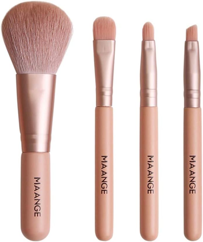 Panpany 10Pcs Makeup Brush Set tools Foundation Brush Blending Face Powder Blush Concealers Eye Cosmetics Make Up Brush Kits (Q(4 Pcs))