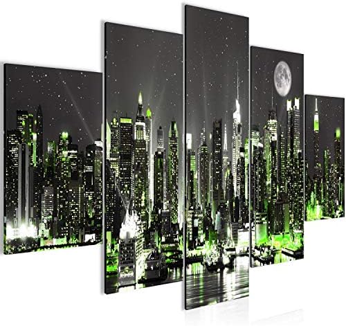 Canvas Wall Art New York City 5 Panels Modern Landscape Artwork Canvas Prints Abstract Pictures Sensation to Photo Paintings on Canvas Wall Art for Home Decorations Wall Decor