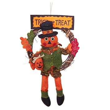 Amazon Com Halloween Door Hanging Decor Cartoon Scarecrow Shape