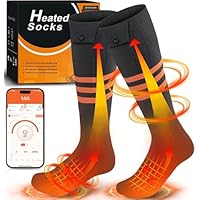 WELUK Heated Socks for Men Women with APP Control, Upgraded Rechargeable Electric Heated Socks Up to 10 Hours, Washable Winter Foot Warmer Socks for Outdoor Camping Skiing Hunting Hiking