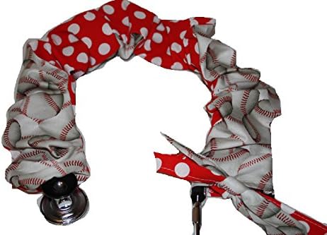 Stethoscope Cover, Reversible, Scrunchie Style Baseballs Sports Grey White Red