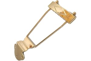 MUSICIAN OUTFITTERS 6 String Trapeze Tailpiece for Jazz Archtop Electric Guitar Replacement (Gold Long)