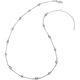 Lafonn Classic Sterling Silver Platinum Plated Lassire Simulated Diamond Necklace (0.14 CTTW)