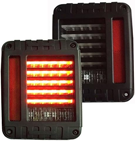 LED Tail Lights for Jeep Wrangler 2007-2017 JK JKU Brake Reverse Turn Signal Lamp Back Up Rear Parking Stop Light Daytime Running Bulb DRL