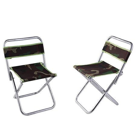 LifeMaster Portable Folding Camping Stools, Ultralight Compact Camp Footrest Stool, Mesh Bag for Storage, Great for Travel, a Quick Rest Outdoors and for Chores Close to The Ground