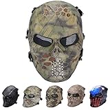 OUTGEEK Tactical Airsoft Mesh Mask Protective Full Face Costume Mask(Forest)