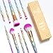Qivange Unicorn Makeup Brushes, Colorful Rainbow Foundation Eyeshadow Highlighter Brush Professional Makeup Brush Set(10 Pieces)