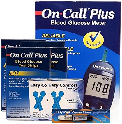On Call Plus Free Meter Bundle - Meter, Test Strips, Lancets &amp; Lancing Device (200ct)