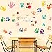 Wall Art Decal Sticker Set for Kids DIY Primary Color 26pcs Handprints Happy Everyday Bedroom Playroom Nursery Decor