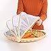 Hand-Woven Food Serving Tent Basket, Fruit Vegetable Bread Cover Storage Container Outdoor Picnic Food Cover Mesh Tent Basket with Gauze(Bug- proof, Dust-proof ) Keep Out Flies, Bugs, Mosquitoes (L)