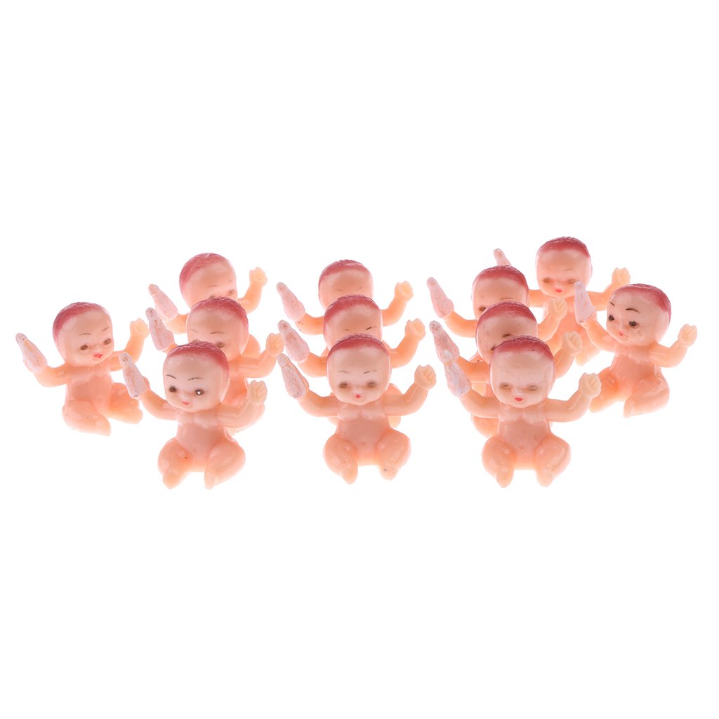 Sharplace 50pcs Set Bebe Figurine Plastique Miniature Fourniture Pour Fabrication Diy Artisanal 2 1 0 5cm Dormant Bleu Loisirs Creatifs Cuisine Maison Inzaboton Com