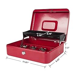 KYODOLED Locking Cash Box with Lock,Money Box with
