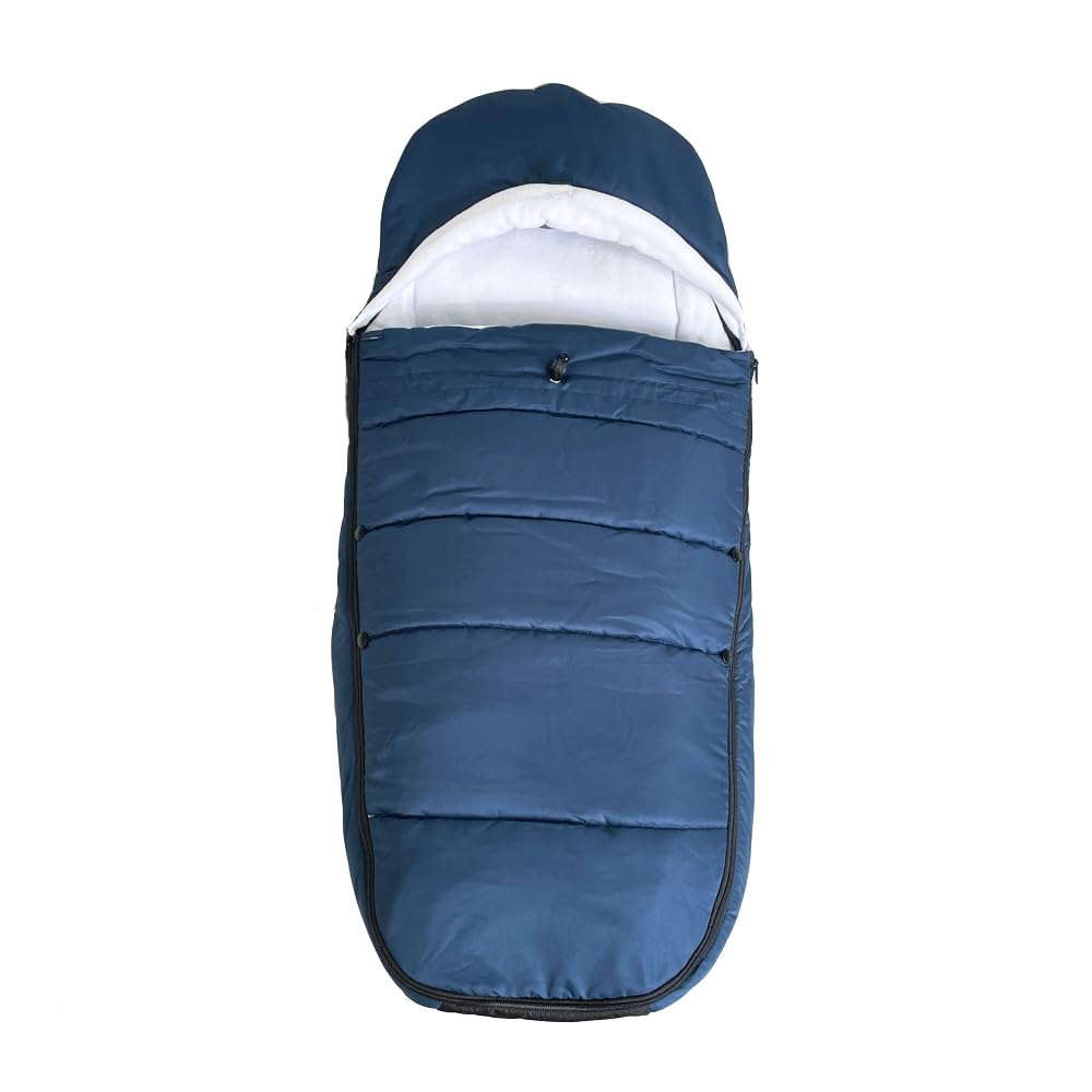 Brogtorl Universal Baby Stroller Warm Footmuff Soft Lining and Splashproof Polyester Peach Skin Fabric Compatible with Babyzen YOYO - Includes Carry Bag - Machine Washable (Blue)