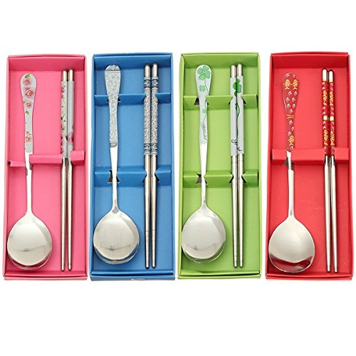 Dinnerware & Flatware - Stainless Steel Cutlery Flatware Tableware Spoon Chopsticks China Style Portable Dinnerware Set - Spoon Chopsticks Set Korean Japan Chopstick - Stainless Steel - 1PCs