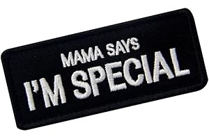 Mama Says I'M Special Morale Emblem Embroidered Fastener Hook & Loop Patch - Black, As Described Practical Processed