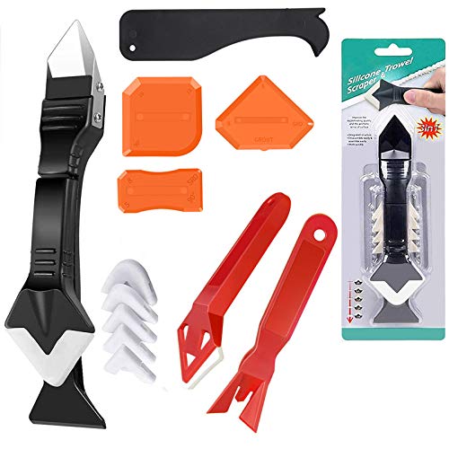 3 In 1 Caulking Tool Kit, Silicone Sealant Finishing Tool, Glass Glue Angle Grout Scraper