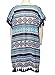 Yonala Womens Tassel Geometric Patterns Swimwear Swimsuit Cover Up Dress B-blue One Size Blue One Size