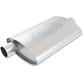 BORLA 40357 ProXS Universal Performance Muffler 2.25" Offset Inlet / 2.25" Center Outlet 4" x 9.5" Oval x 14" Long body 19" Overall Length Reversible Design T-304 Stainless Steel