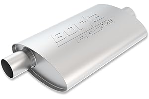 BORLA 40357 ProXS Universal Performance Muffler 2.25" Offset Inlet / 2.25" Center Outlet 4" x 9.5" Oval x 14" Long body 19" Overall Length Reversible Design T-304 Stainless Steel