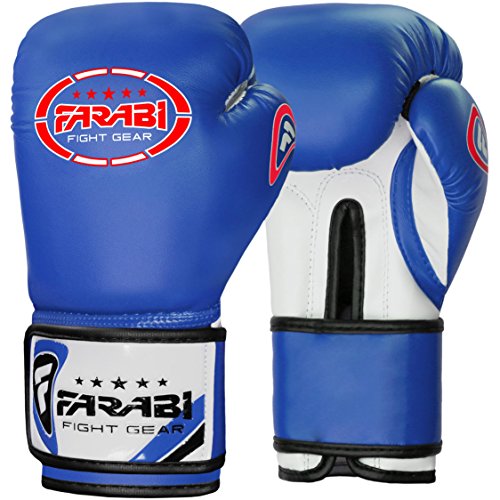 Farabi 8oz Junior Boxing Gloves Kids Boxing Gloves 8-oz Boxing Gloves Sparring, Training Bag Mitt Gloves for Punching, Sparring, Workout, Training (8-OZ, Blue) - Thumbnail 3