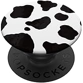 Cow Pattern Black PopSockets Adhesive PopGrip