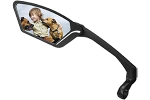 MEACHOW New Scratch Resistant Glass Lens,Handlebar Bike Mirror, Rotatable Safe Rearview Mirror, Bicycle Mirror,ME-010
