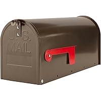 Bronze Mailboxe for Outside, RAINHOL Post Mount Mailbox, Galvanized Steel Medium Compacity Mail Boxes, 20 x 8.7 x 6.7 inches