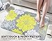 Wimaha Non-Slip Bath Mats Rugs, Extra Large, Super Soft, Water Absorbent Fast Dry, Microfiber Rug for Bathroom Shower, Tub, Bathtub, Kitchen, Bedroom, Hotel, 31 x 19, Peony Yellow Grey