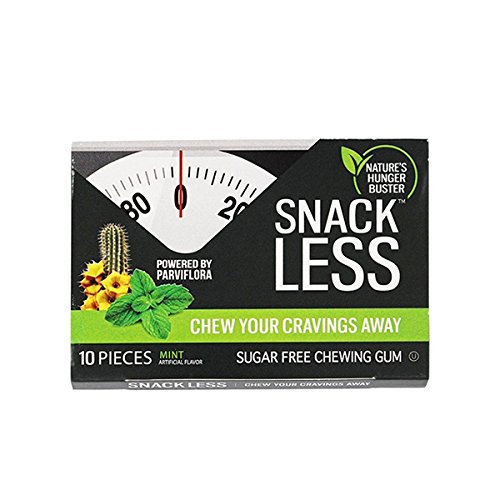 Snack Less Chewing Gum - Chew Your Cravings Away! Mint Flavor (Case of 12)