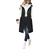 Jyanl Womens Long Fleece Vest Sleeveless Zip Vest Sherpa Quilted Jacket Trendy Warm Fall Winter Coat Outerwear 2025