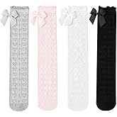 Toptim Little Girl's Knee High Socks Over Calf Kids Overknee Stockings Bow Style (Love Steyle)