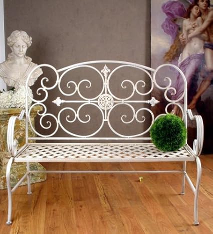 Amazon.de: KÖNIGLICHE GARTENBANK SCHLOSSPARK ANTIK Weiss Ornamente