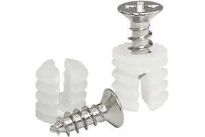 ITROLLE 50 Sets Plastic 4x10 Hinge Dowel Inserts with Screws