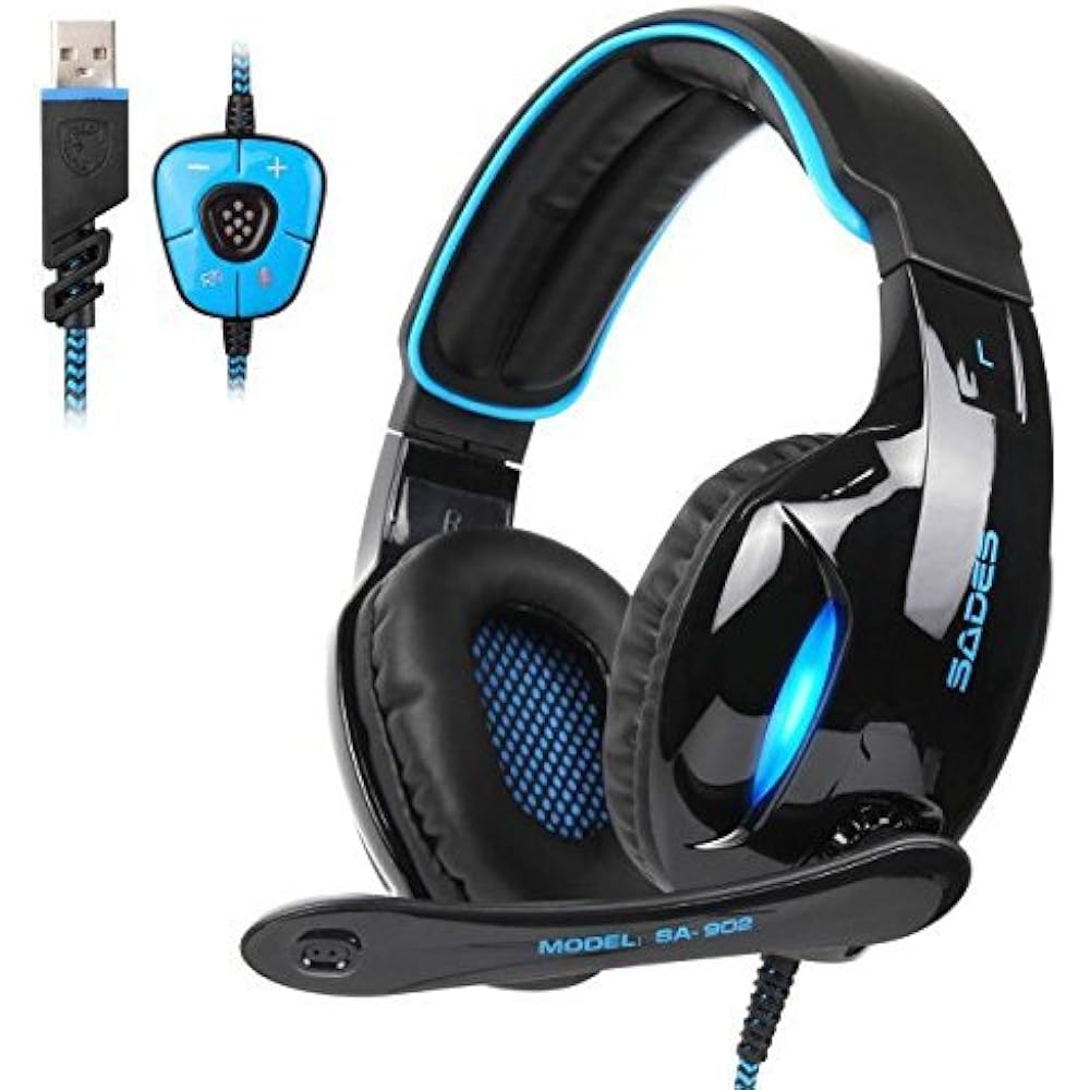 Newest SA902 7.1 Channel Virtual Surround Sound USB Gaming Headset Over