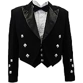 UT Kilts Prince Charlie Jacket & Vest, Formal Scottish Kilt Jacket for Men, with Elegant Vest & Stylish Silver Button Accents