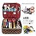 WODKEIS Makeup Case Cosmetic Bag Professional Train Case Large Makeup Box Make Up Storage Organizer with Removable Dividers & Brush Section for Women Girls Travel, PU Leather, Hard Shell, Brown