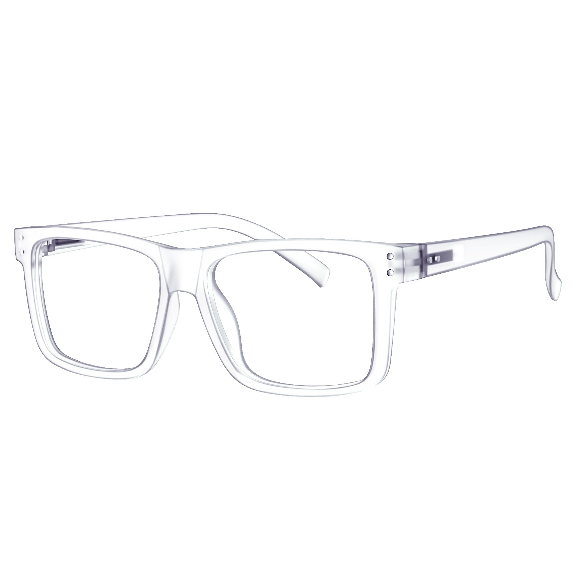 Photo 1 of Eyekepper Oversized Reading Glasses Square Large Frame Readers for Men and Women - Transparent +2.25